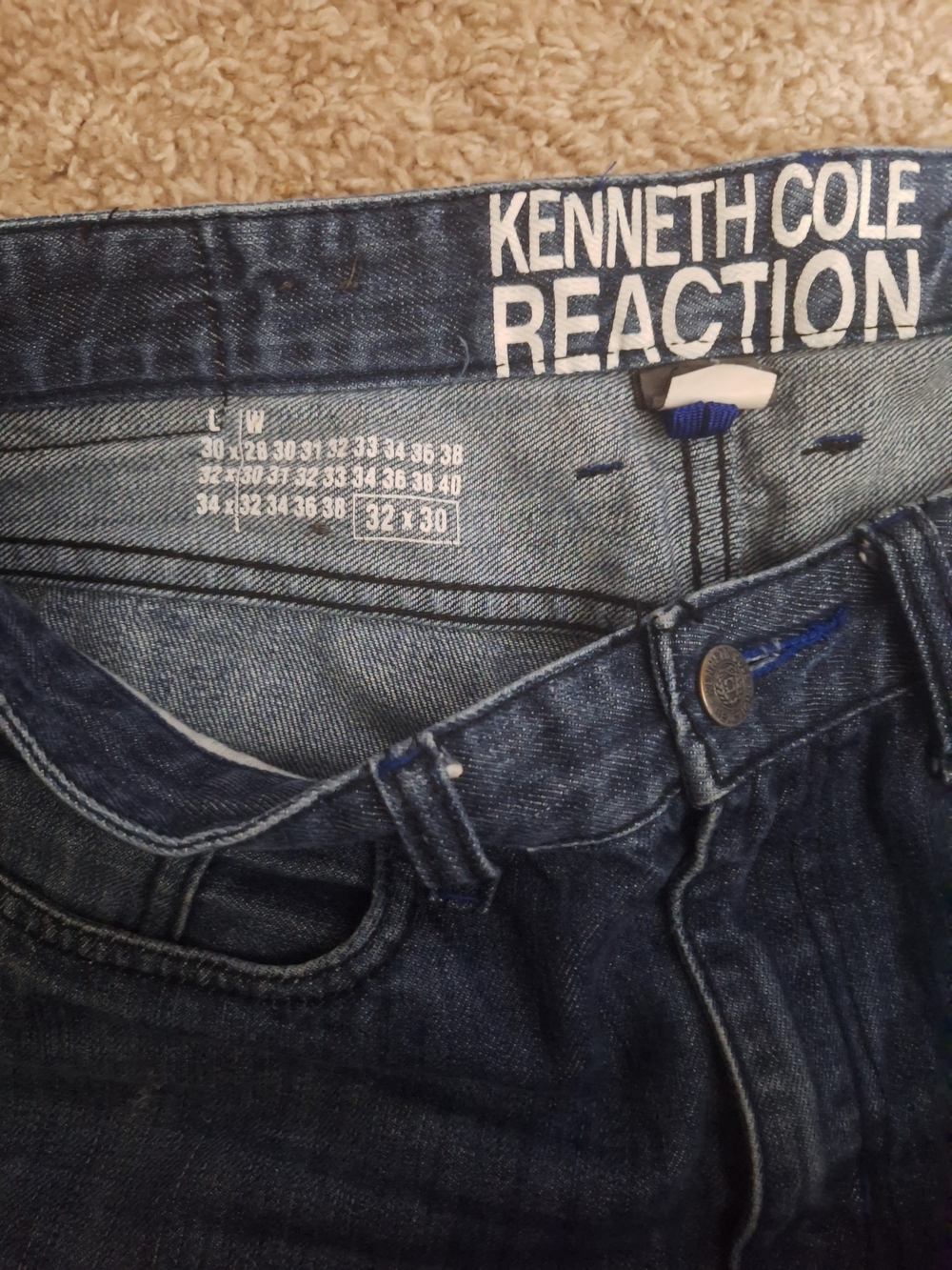 Kenneth Cole Dark Indigo Straight Leg Jeans